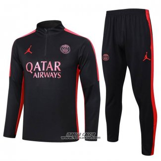 Tuta da Track Felpa Paris Saint-Germain Jordan 2023-2024 Nero