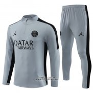 Tuta da Track Felpa Paris Saint-Germain Jordan Bambino 2023-2024 Grigio