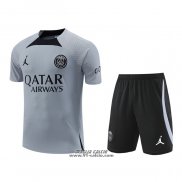 Tuta da Track Paris Saint-Germain Jordan Manica Corta 2022-2023 Grigio - Pantaloncini