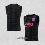 Maglia Allenamento Barcellona Senza Maniche 2022-2023 Nero