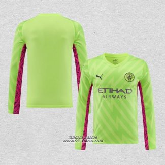 Maglia Manchester City Portiere Manica Lunga 2023-2024 Verde