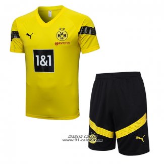 Tuta da Track Borussia Dortmund Manica Corta 2022-2023 Giallo - Pantaloncini