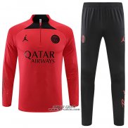 Tuta da Track Felpa Paris Saint-Germain Jordan 2022-2023 Rosso