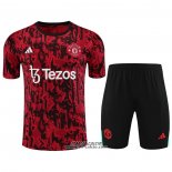 Tuta da Track Manchester United Manica Corta 2023-2024 Rosso - Pantaloncini