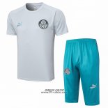 Tuta da Track Palmeiras Manica Corta 2023-2024 Grigio - Pantaloncini