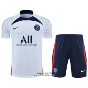 Tuta da Track Paris Saint-Germain Manica Corta 2022-2023 Bianco - Pantaloncini