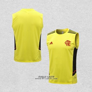 Maglia Allenamento Flamengo Senza Maniche 2022-2023 Giallo