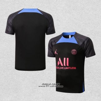 Maglia Allenamento Paris Saint-Germain Jordan 2022-2023 Nero e Blu