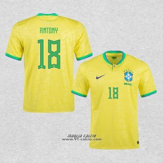 Prima Maglia Brasile Giocatore Antony 2022