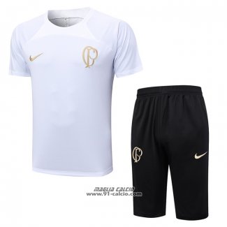 Tuta da Track Corinthians Manica Corta 2023-2024 Bianco - Pantaloncini