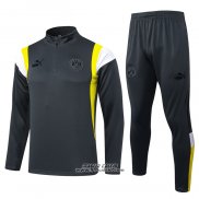 Tuta da Track Felpa Borussia Dortmund 2023-2024 Grigio