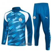 Tuta da Track Felpa Manchester City Bambino 2023-2024 Blu