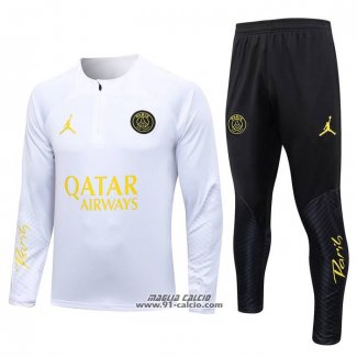 Tuta da Track Felpa Paris Saint-Germain Jordan Bambino 2023-2024 Bianco