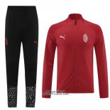 Tuta da Track Giacca Milan 2023-2024 Rosso Scuro