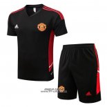 Tuta da Track Manchester United Manica Corta 2022-2023 Nero - Pantaloncini