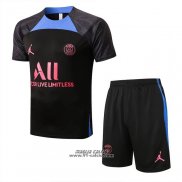 Tuta da Track Paris Saint-Germain Jordan Manica Corta 2022-2023 Nero e Blu - Pantaloncini