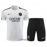 Tuta da Track Paris Saint-Germain Manica Corta 2023-2024 Bianco - Pantaloncini